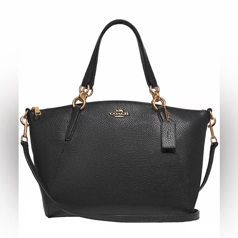 ‼️Coach Mini Kelsey Black Leather Satchel Crossbody Bag